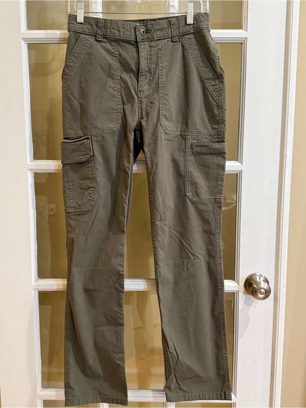 Duluth Trading Co Women's Shop Square High Rise Straight Pants 6 Regular Olive